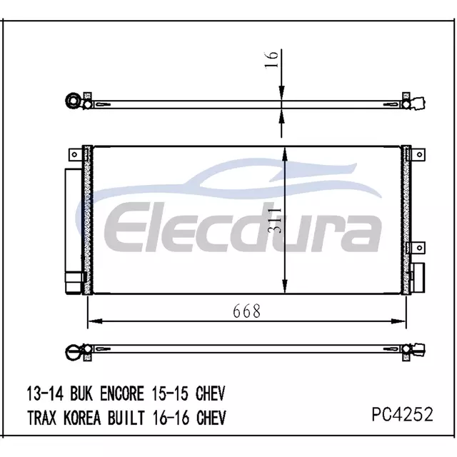 95026328 Chevrolet Trax Corea construido 2015+ Conjunto de condensador de aire acondicionado