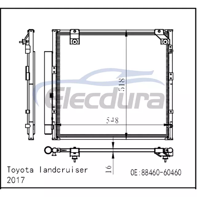 88460-60460 Conjunto do condensador do A/C de Toyota Landcruiser
