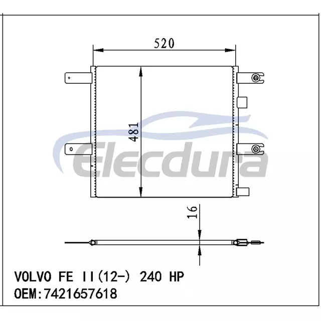 F1FZ19712B Ford Focus 2015-2018 1.0LA/C διάταξη συμπυκνωτή