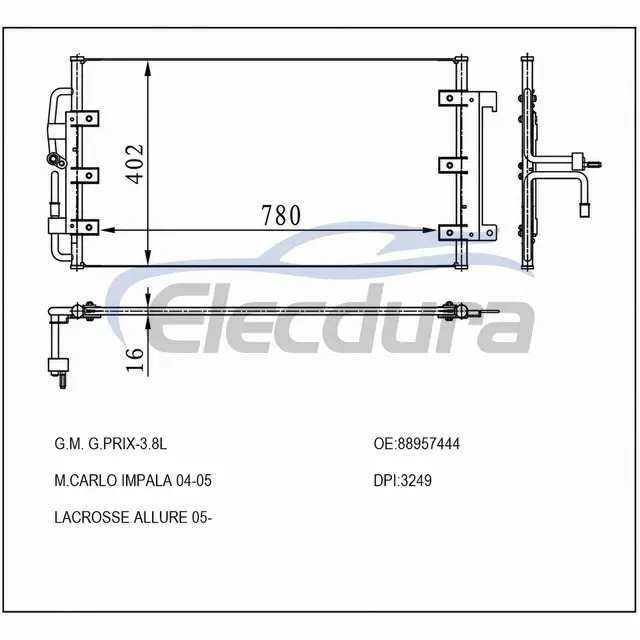88957444 GM G Prix- M Carlo Impala 2004-2005 3.8LA/C Конденсатор