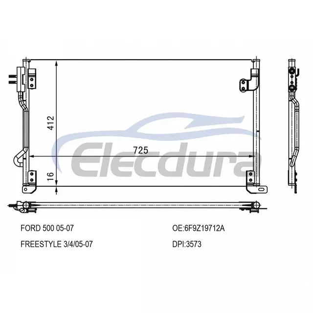 6F9Z19712A Zesp&oacute;ł skraplacza klimatyzacji Ford Five Hundred 2005-2007