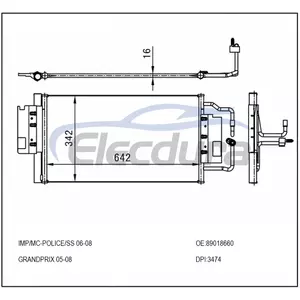 PC3474P Buick Allure 2008-2009 Condensador A/C