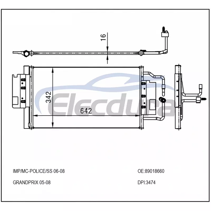 19260303 Chevrolet Impala 2012-2014 3.6LA/C Ansamblu condensator