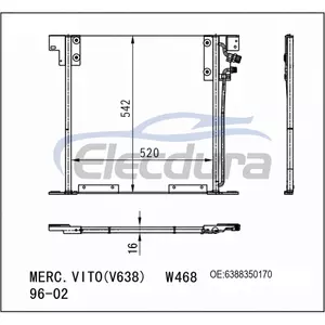 MR958462 Ensemble condensateur de climatisation Mitsubishi Outlander 2002-2007