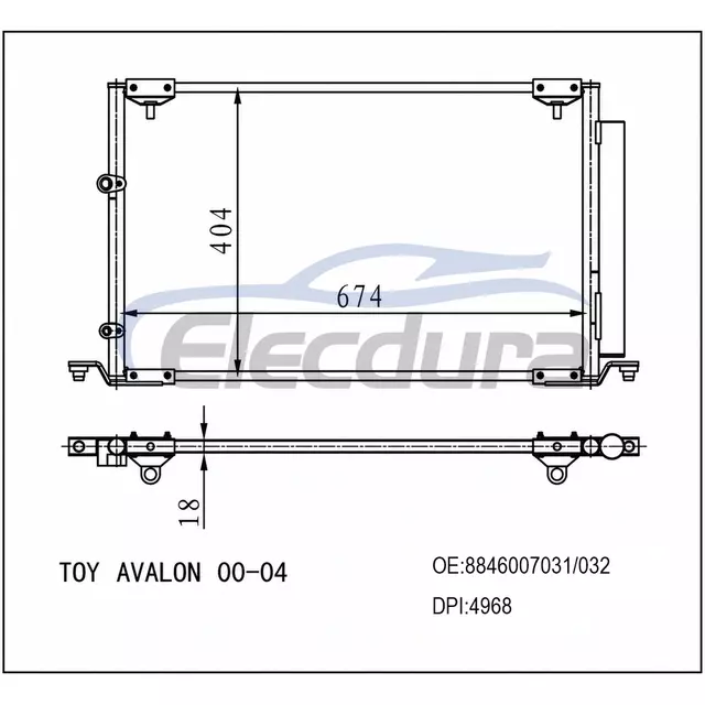 8846007031 Toyota Avalon 2000-2004 A/C 콘덴서