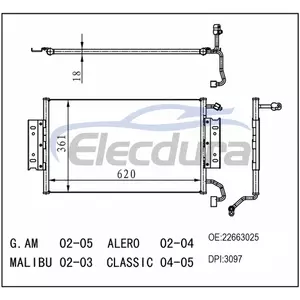 22663025 GM G Am 2002-2005 Condensator A/C