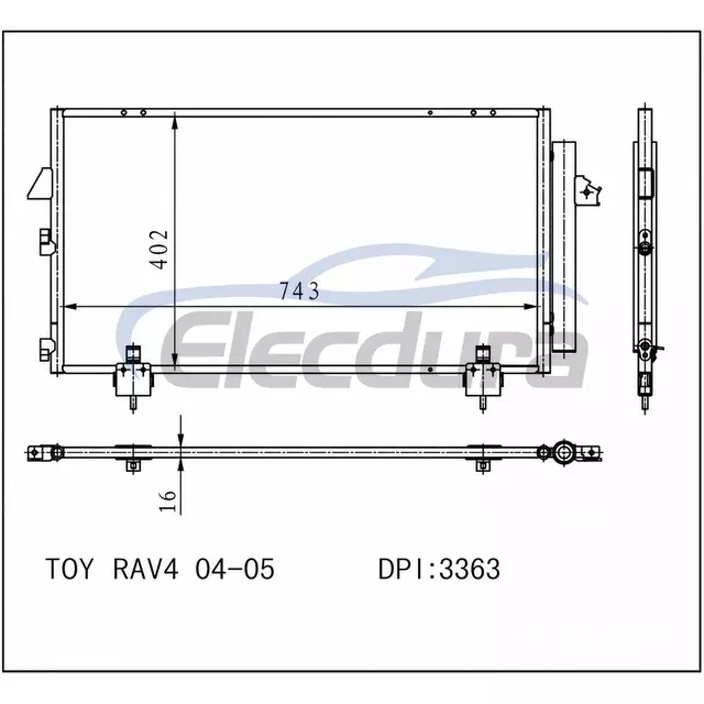 88460-42070 Toyota Rav4 2004-2005 Klima Kondansat&ouml;r&uuml; 16mm &Ccedil;ekirdek