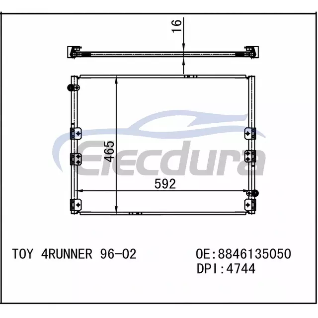88460-60240 Toyota 4runner 1996-2002 A/C 콘덴서