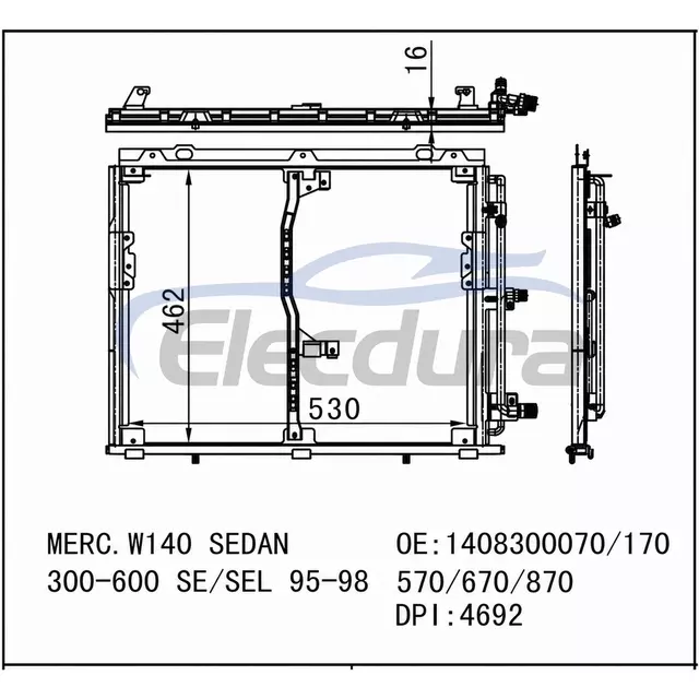 1408300170 Mercedes-Benz S 320 1994-1999 Condensador de A/C