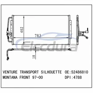 52486810 Pontiac Montana 1997-2000 A/C kondenseri Montaj 18mm &Ccedil;ekirdek