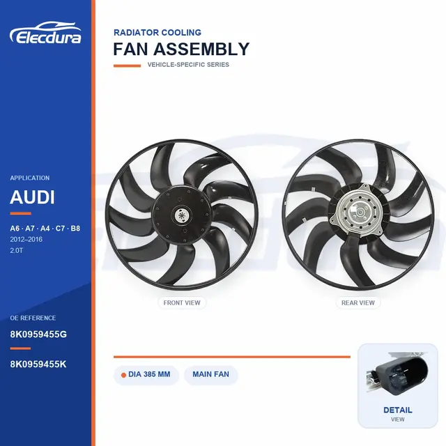 Audi A6-A7 C7 / A4-A5 8K0959455G Toplu Tedarik i&ccedil;in Radyat&ouml;r soğutma fanı