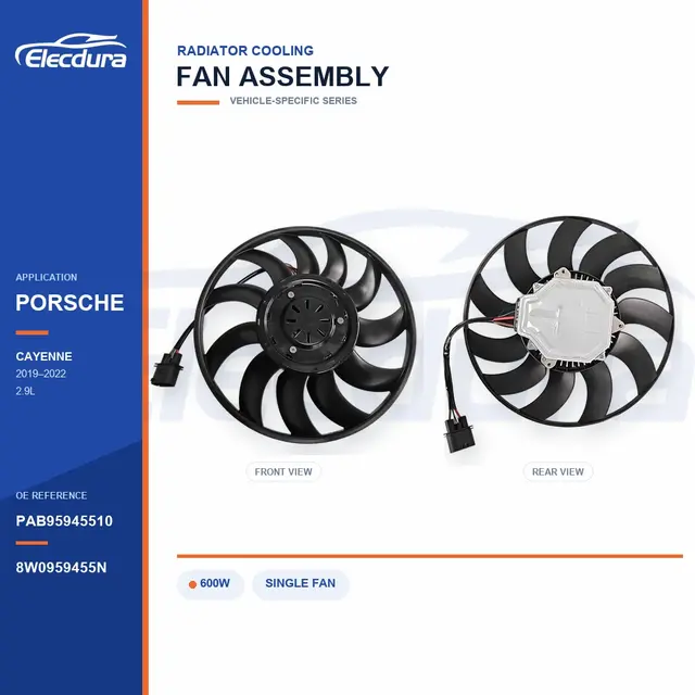 포르쉐 카이엔 600W PAB95945510 대량 공급용 라디에이터 냉각 팬