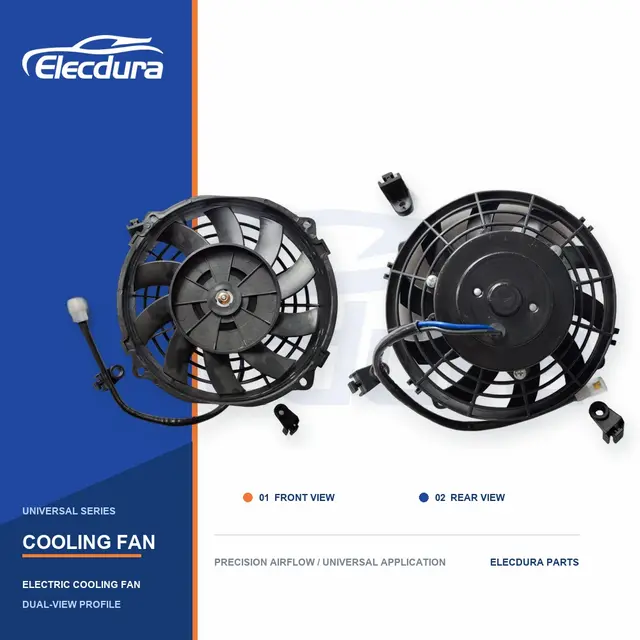 Universel Ventilateur de refroidissement de radiateur Lame incurv&eacute;e de 7 pouces 220W Vente en gros