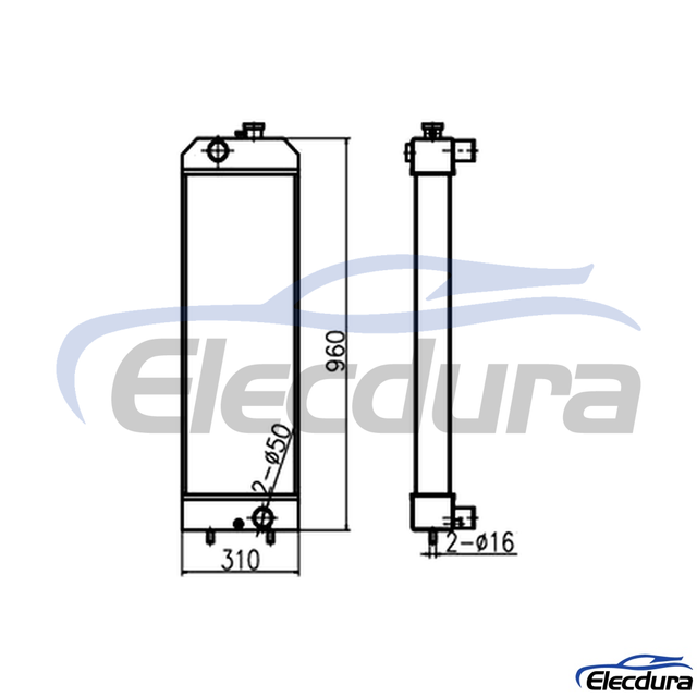 281-3625 Caterpillar E312D Nueva versi&oacute;n Tanque de agua Radiador N&uacute;cleo