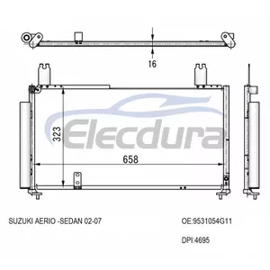 9531054G11 Suzuki Aerio 2002-2007 Конденсатор кондиционера