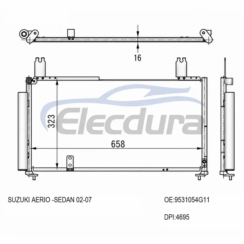 9531054G11 ซูซูกิเอริโอ 2002-2007 คอนเดนเซอร์ A/C