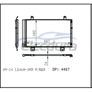 8846050240 Lexus LS460 AWD 2009-2014 Ansamblu condensator A/C