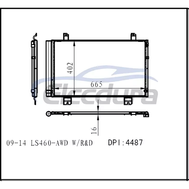 8846050240 Lexus LS460 AWD 2009-2014 Conjunto de condensador de aire acondicionado