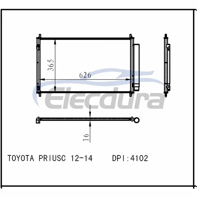 8846052170 Toyota Prius C Pfc 5mm 2012-2014 Condensator A/C
