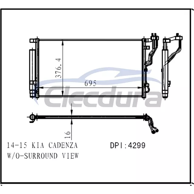 976063S160 Kia Cadenza 2014-2015 ชุดคอนเดนเซอร์เครื่องปรับอากาศ