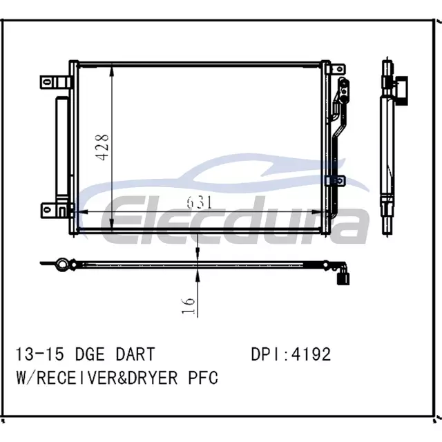 55111484AC Dodge Dart 2013-2016 Skraplacz klimatyzacji