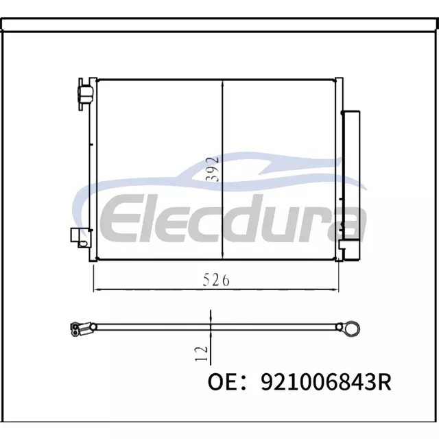 921006843R Nissan Micra 2016+ A/C kondenz&aacute;tor