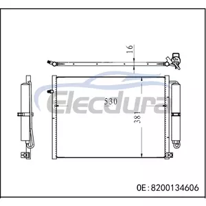 8200134606 Condensatore aria condizionata Renault Clio III Grand Modus 2004-2014