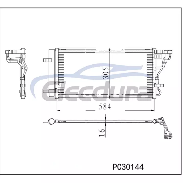 97606J9220 Hyundai Kona 2018-2021 Condensatore A/C Nucleo da 16 mm