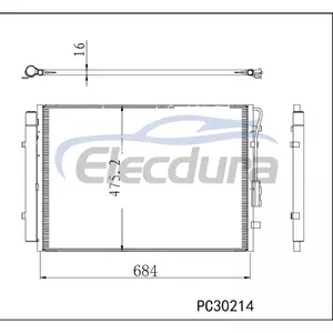 97606-S8600 Hyundai Palisade 2021-2022 kl&iacute;makondenz&aacute;tor vevővel/sz&aacute;r&iacute;t&oacute;val