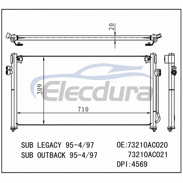 73210 AC 020 ซูบารุเลกาซี 1995-1997 คอนเดนเซอร์ A/C