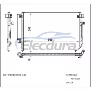 73210SA000 Subaru Forester 2003-2008 A/C condensor