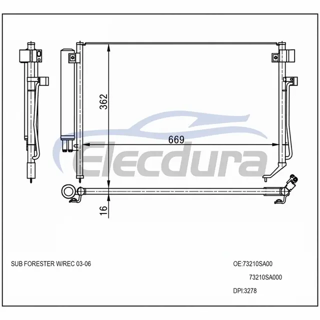 73210SA000 Subaru Forester 2003-2008 Конденсер кондиционера