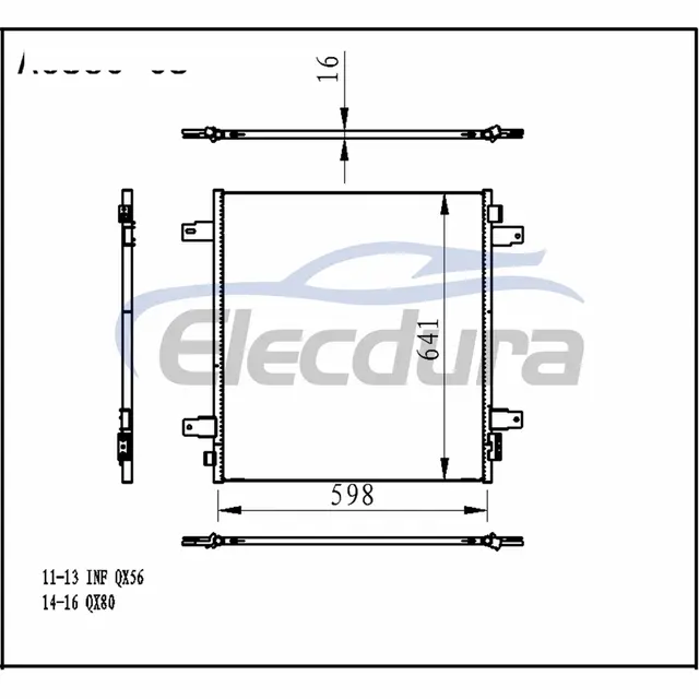921101LA0A Infiniti QX56 2011-2013 A/C-kondensator samling