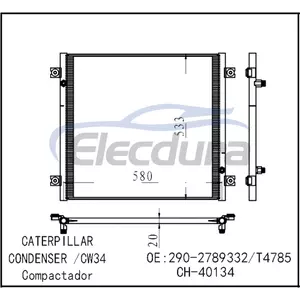 290-2789 Condensador de aire acondicionado Caterpillar CW34