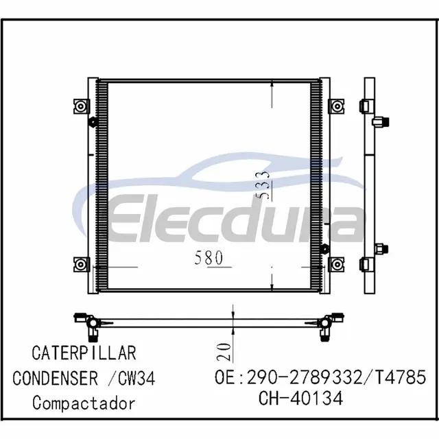 290-2789 Caterpillar CW34 Condensador de A/C