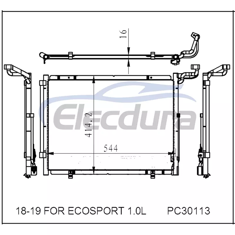 H6BZ19712A Ford Ecosport 2018-2019 kondenz&aacute;tor klimatizace
