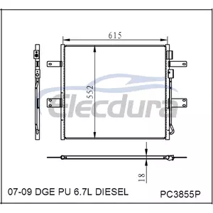55057095AA Dodge Dge Pu Diesel 2007-2009 6.7LA/C Skraplacz