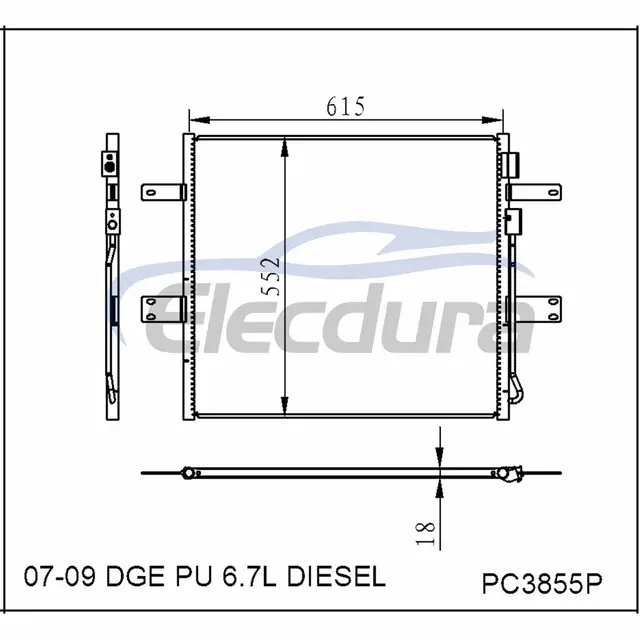 55057095AA ダッジ Dge Pu ディーゼル 2007-2009 6.7L A/Cコンデンサー