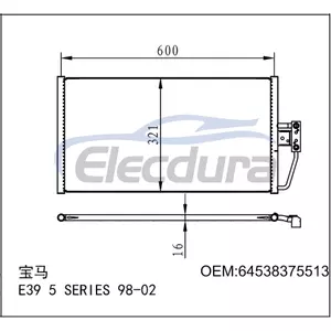 64538375513 BMW 5er E39 1998–2004 A/C-Kondensator