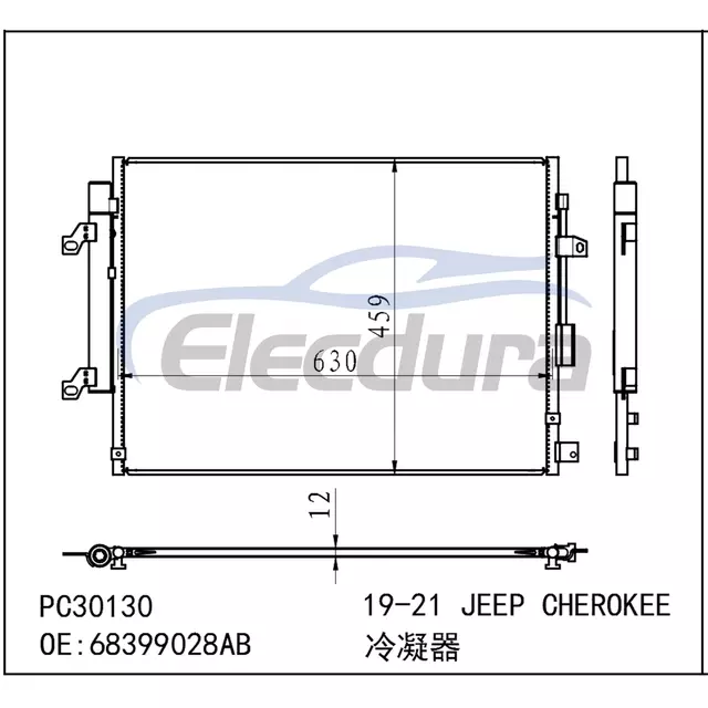 68399028AB Jeep Cherokee 2019-2023 Συμπυκνωτής A/C