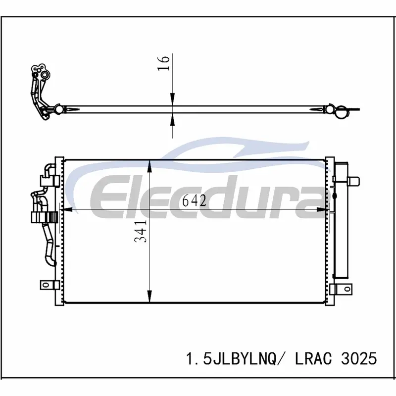 8010054000 Geely Coolray 2018+ A/C-condensor Montage