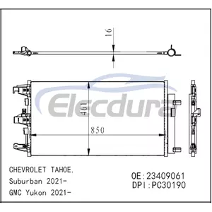 23409061 Chevrolet Suburban 2021 Ansamblu condensator A/C miez de 16 mm