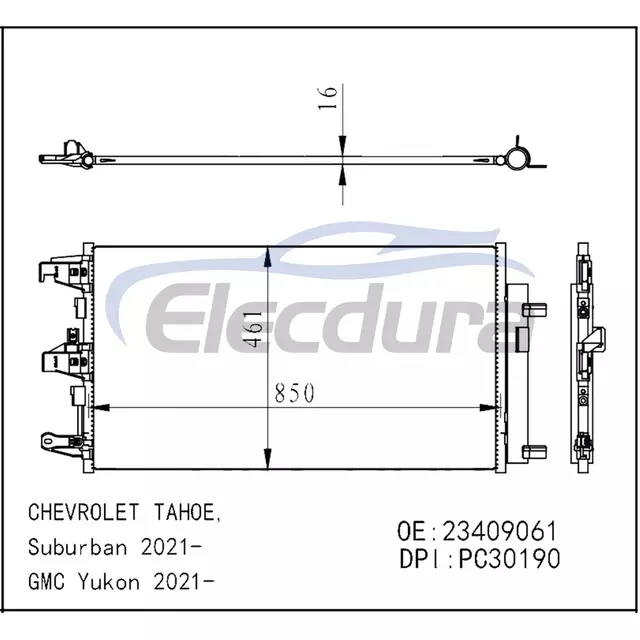 23409061 Chevrolet Suburban 2021 Zesp&oacute;ł skraplacza klimatyzacji, rdzeń 16 mm