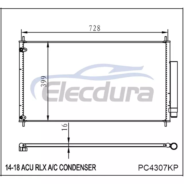 80110TY2003 Honda Acu Rlx 2014-2018 Συμπυκνωτής A/C