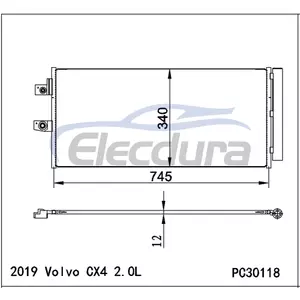 31439781 Volvo Xc40 2019+ 2.0LA/C Kondensator