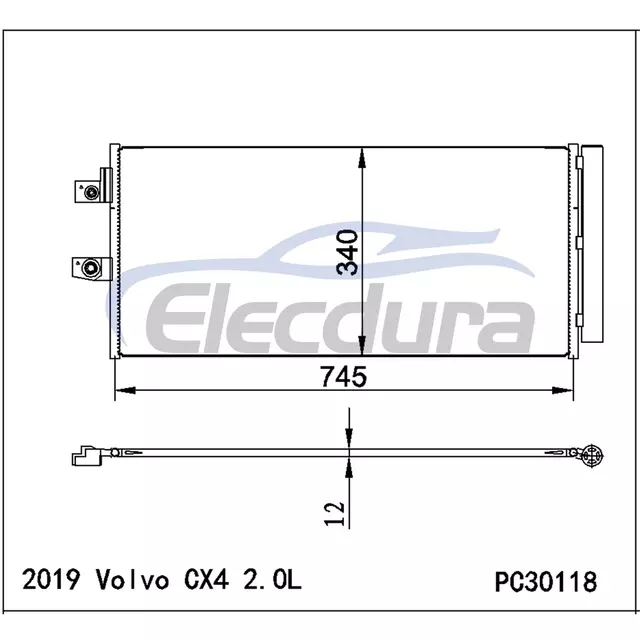 31439781 Volvo Xc40 2019+ 2.0LA/C Condensador