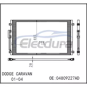 04809227AD Dodge Grand Caravan 2001-2004 Condensator A/C