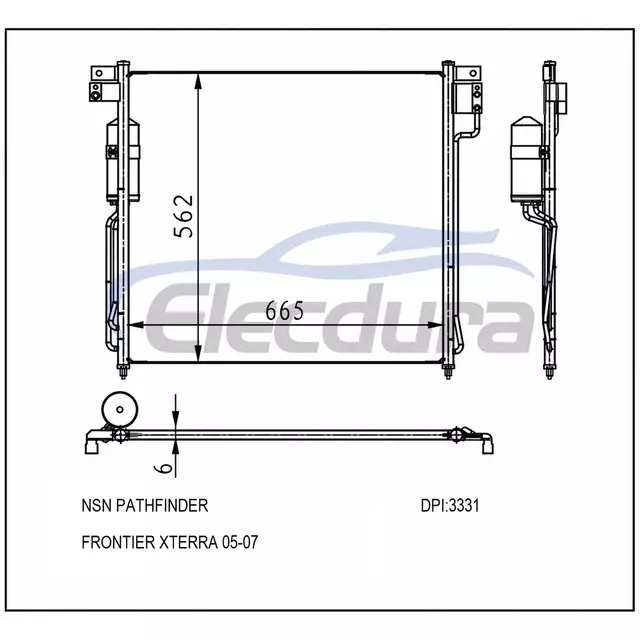 92100ZP50A Конденсатор кондиціонера Nissan Frontier 2005-2007
