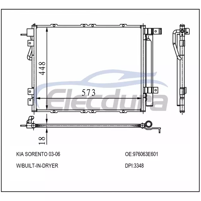 976063E601 Kia Sorento 2003-2006 Klima Kondenser Komplesi
