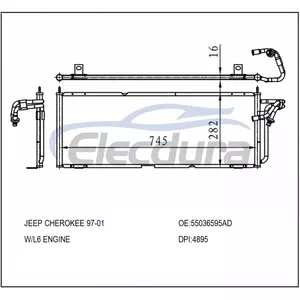 55036595AD Jeep Cherokee 1997-2001 Skraplacz klimatyzacji